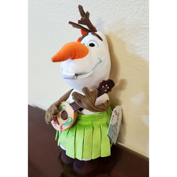 NWT New Olaf with Hula Skirt & Ukulele Plush Doll Frozen Movie Disney Store - Picture 2 of 9